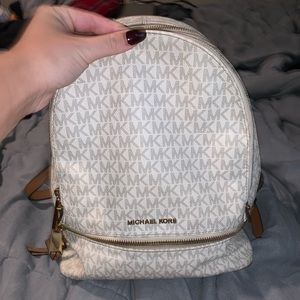 Michael Kors Rhea Medium Logo Backpack Vanilla